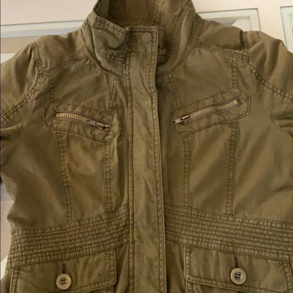 Olive Utility Army Jacket - Perfect Fall Jacket - Picture 7 of 7
